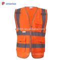 Chaleco de trabajo de seguridad de alta visibilidad Bodega de tráfico de tráfico con cintas y bolsillos reflectantes